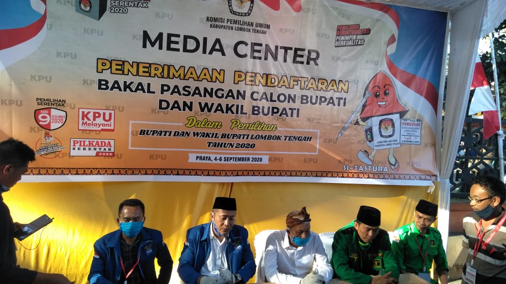 Pendaftaran Hari Pertama Calon Bupati dan Wakil Bupati Lombok Tengah Tahun 2020