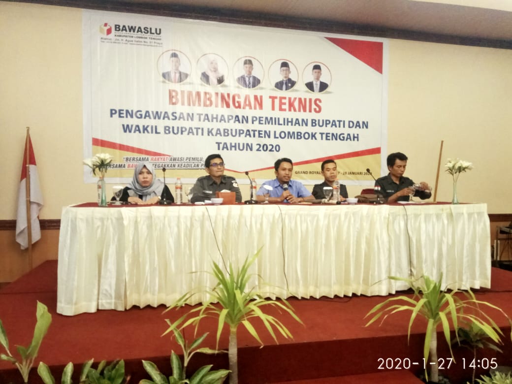 Bimtek Pengawasan Tahapan Pemilihan Bupati dan Wakil Bupati Tahun 2020