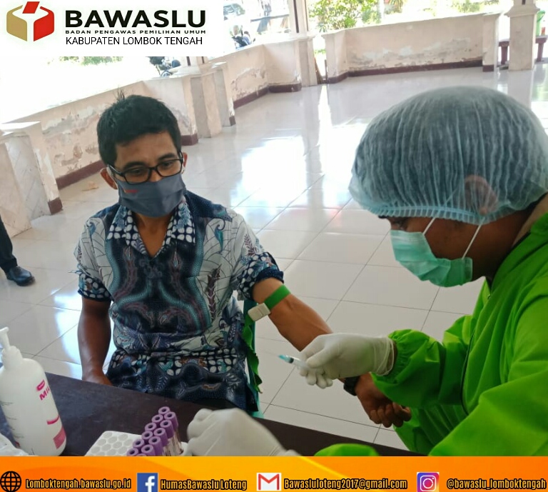 Bawaslu Lombok Tengah Lakukan Rapid Test Untuk Persiapan Verfak Calon Perseorangan
