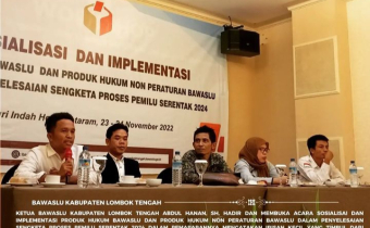 Antisipasi Sengketa Pemilu, Bawaslu Loteng Sosialisasi Perbawaslu dan Produk Hukum Non Perbawaslu