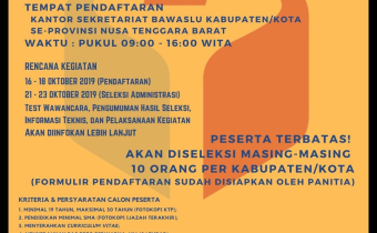 Pengumuman Hasil Seleksi Administrasi Calon Sekolah Kader Pengawasan Partisipatif